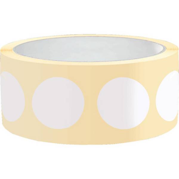 Markierungspunkt, blanko, weiß, Haftpapier, ablösbar, Ø 37mm, 500/Rolle
