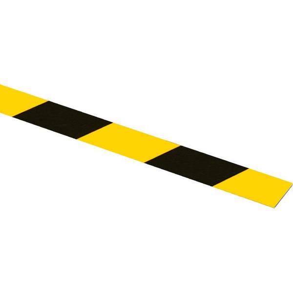 Flachmarkierung, linksweisend, reflektierend, gelb/schwarz, Aluminium, 50x990mm, ASR A1.3