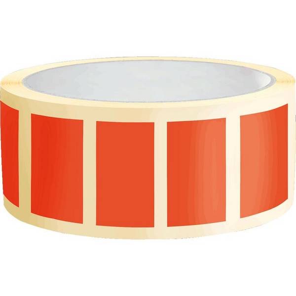 Organisationsetikett, beschriftbar, rot, Haftpapier, ablösbar, 50x25mm, 500/Rolle