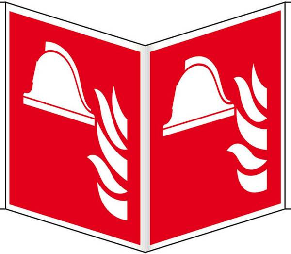 Brandschutz-Nasenschild Brandbekämpfung, Kunststoff, 200x200mm, ASR A1.3, DIN EN ISO 7010 F004