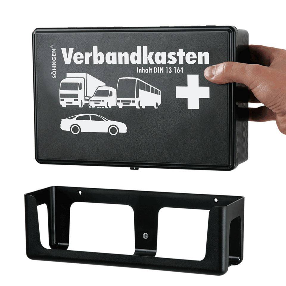 Wandhalterung für SÖHNGEN® Verbandkasten, schwarz, 270x80x90mm-1