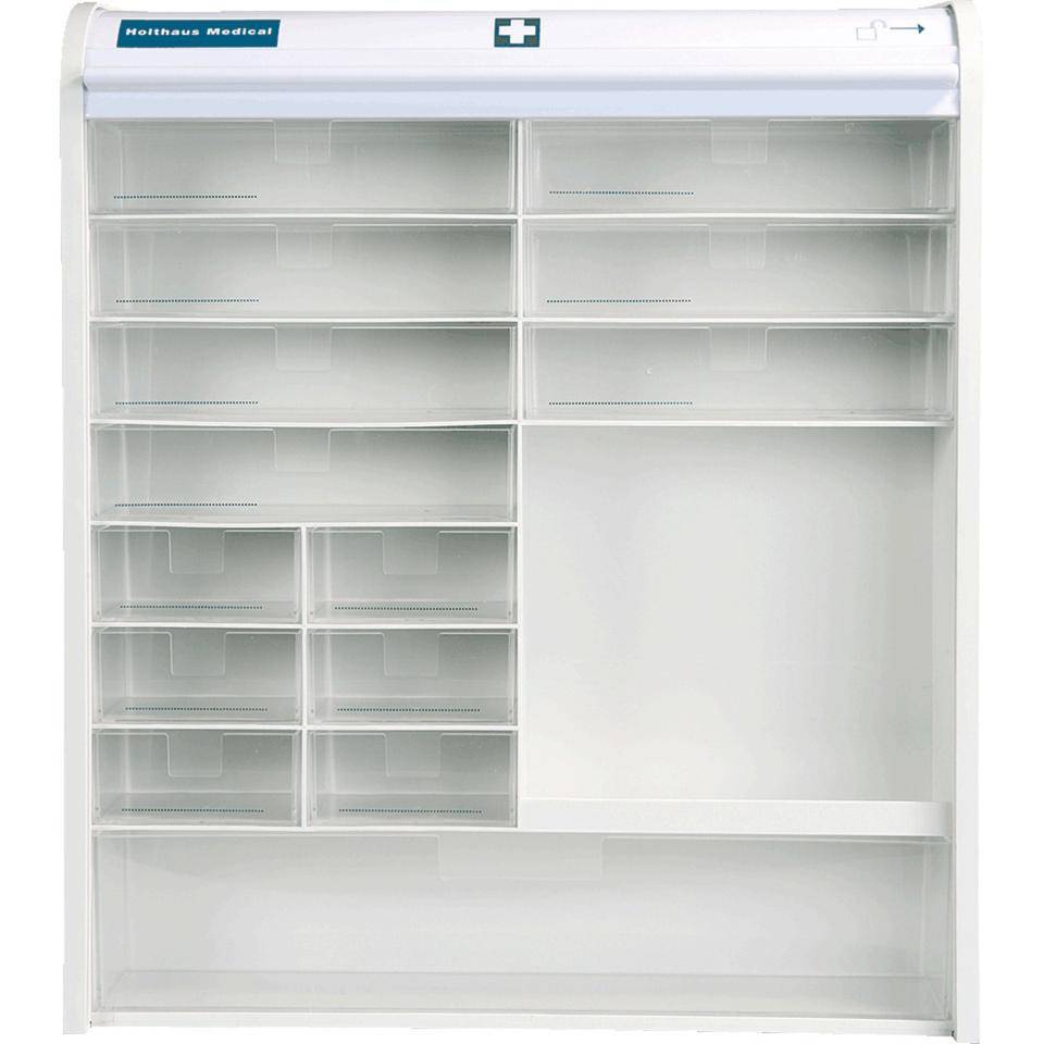 Holthaus Medical Verbandschrank Rollmed leer, weiß, Polypropylen, 480x420x100mm-1