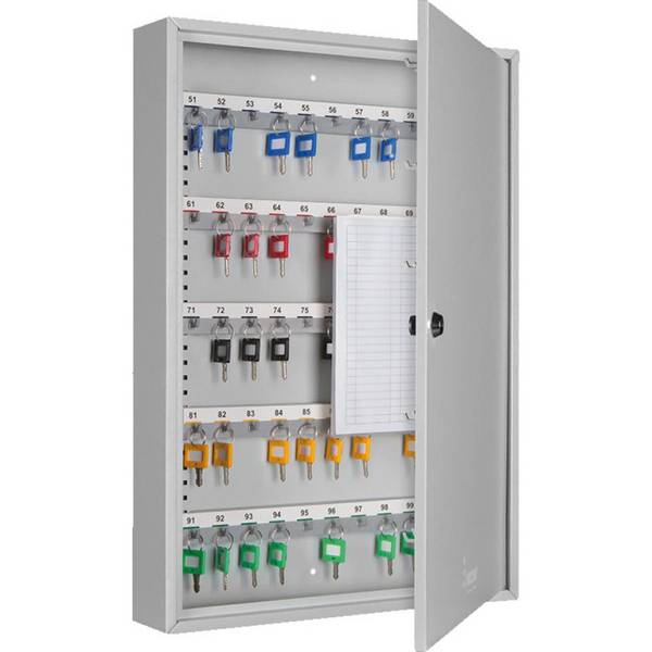 FORMAT Schlüsselschrank S100, eintürig, lichtgrau, 380x550x80mm,6 kg