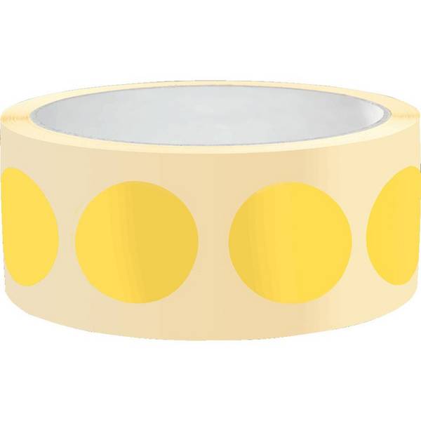 Markierungspunkt, blanko, gelb, Haftpapier, ablösbar, Ø 37mm, 500/Rolle