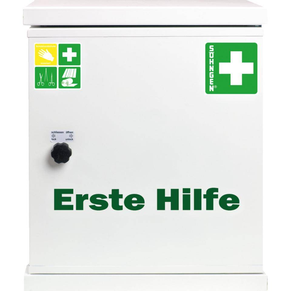 SÖHNGEN® Verbandschrank NovoLine 1, leer, weiß, Stahlblech, 360x420x200mm-0