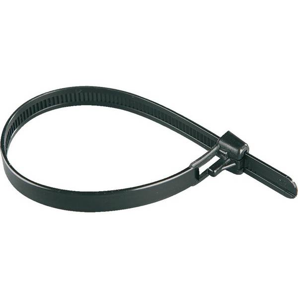 Kabelbinder, wiederlösbar, schwarz, Polyamid, 7,5mm breit, 250mmlang, 100/VE