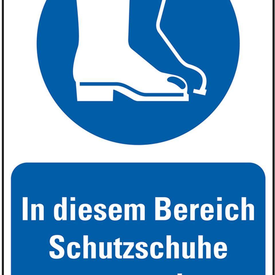 Gebots-Kombischild In diesem Bereich Schutzschuhe tragen!, Kunststoff, 200x300mm-0