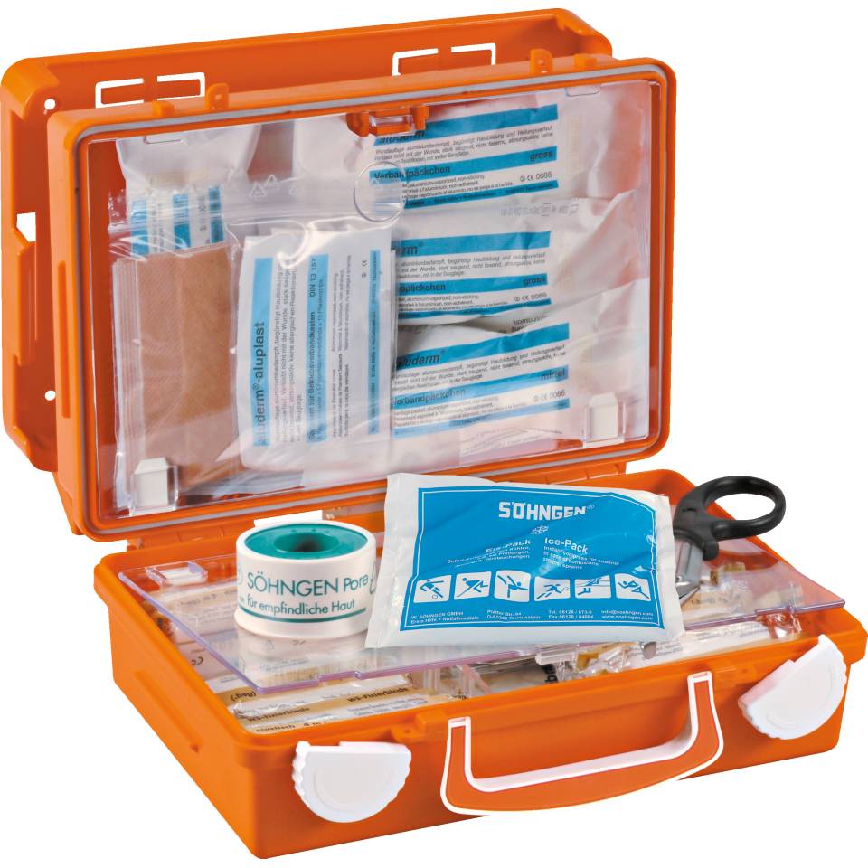 SÖHNGEN® Erste-Hilfe-Koffer Junior, ASR A4.3 (DIN 13157), orange, Wandhalterung-3