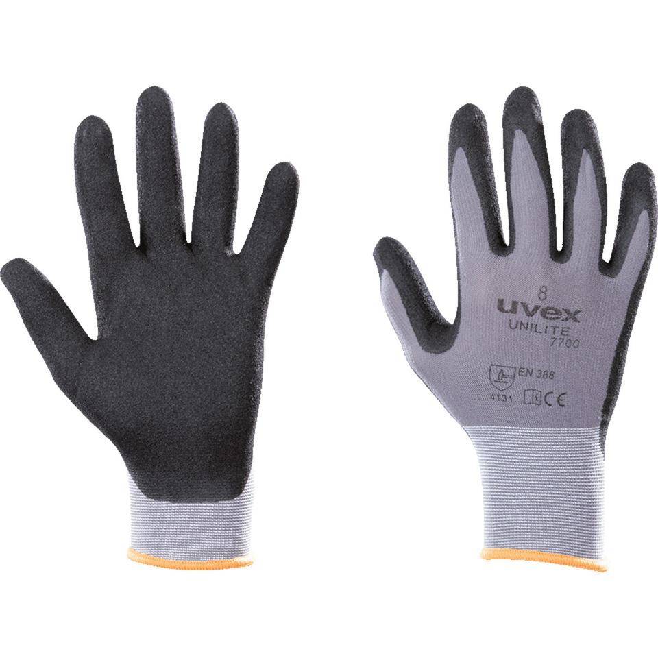 uvex Schutzhandschuh unilite 7700®, Kat.II, extrem leicht, Polyamid, 270mm, Größe 8-0