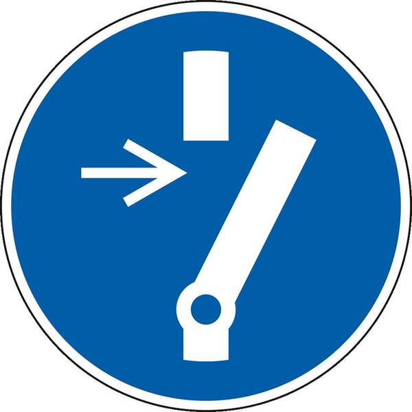 Gebotsschild Vor Wartung oder Reparatur..., Folie, selbstklebend, Ø 100mm, ASR A1.3, DIN EN ISO 7010 M021
