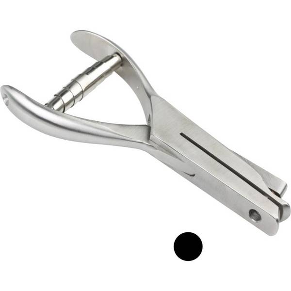 Lochzange, zum Markieren von Plaketten, Kerbform Kreis, 2mm, Maultiefe 48mm