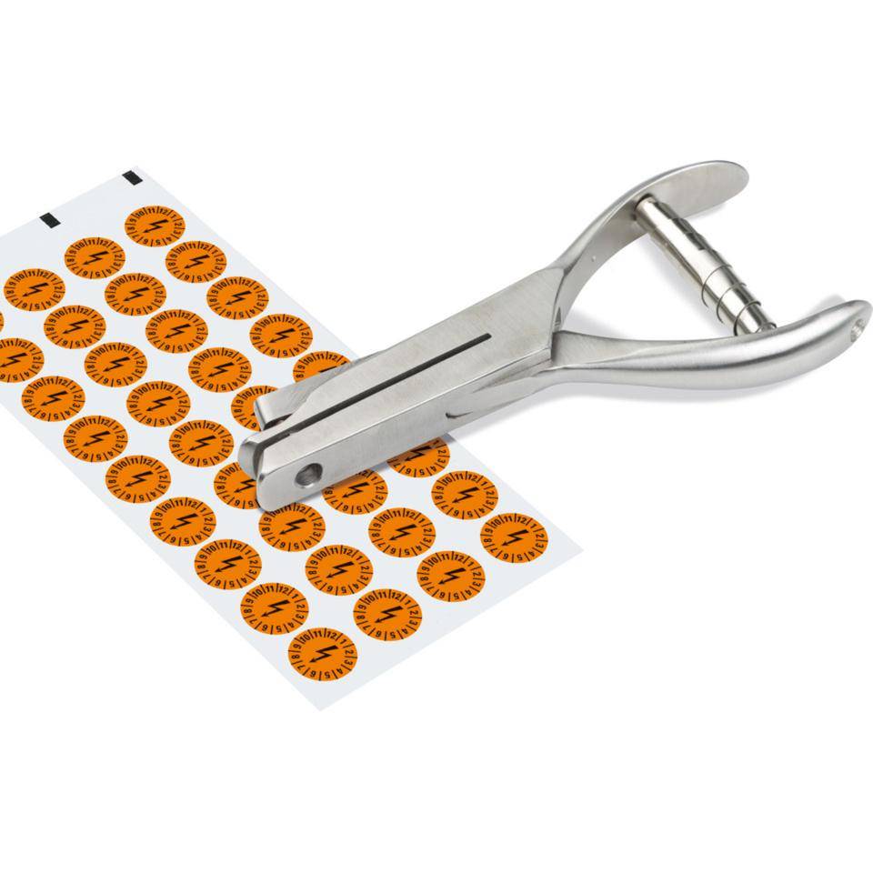 Lochzange, zum Markieren von Plaketten, Kerbform Kreis, 2mm, Maultiefe 48mm-1