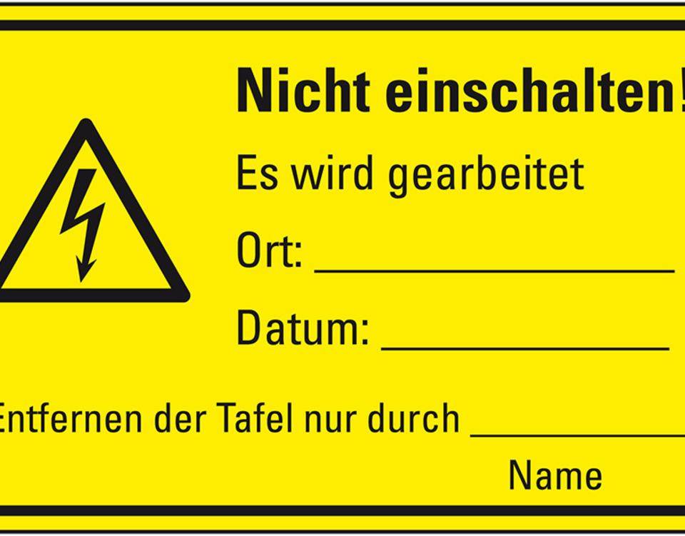 Warnschild Nicht einschalten! Es wird gearbeitet..., Kunststoff, 120x200mm-0