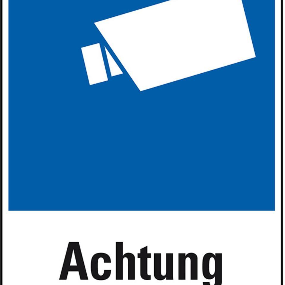 Hinweis-Kombischild Achtung Videoüberwachung!, Kunststoff, 200x300mm-0