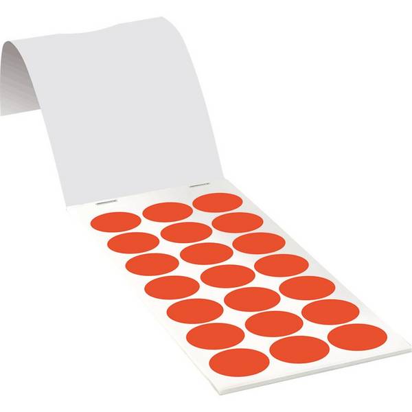 Markierungspunkt, blanko, rot, Haftpapier, ablösbar, Ø37mm, 50/Heft