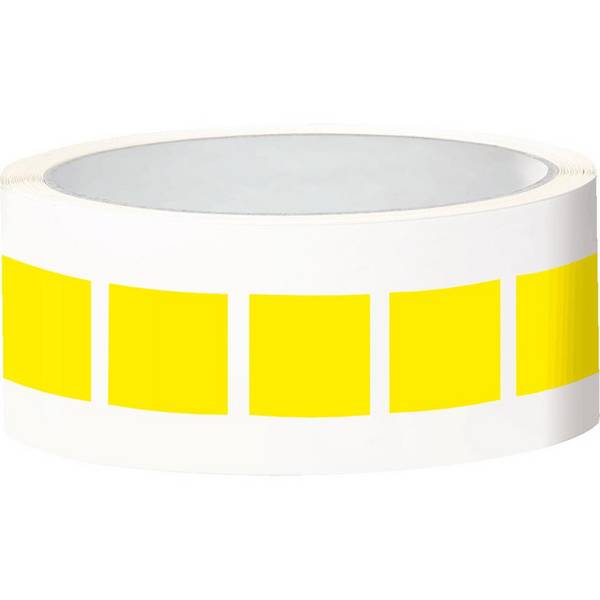 Etikett, eckig, beschriftbar, gelb, Folie, selbstklebend, 25x25mm, 100/Rolle