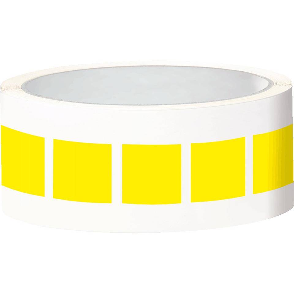 Etikett, eckig, beschriftbar, gelb, Folie, selbstklebend, 25x25mm, 100/Rolle-0