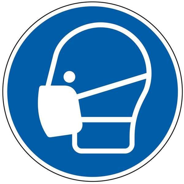 Gebotsschild Maske benutzen, Kunststoff, Ø 200mm, DIN EN ISO 7010 M016