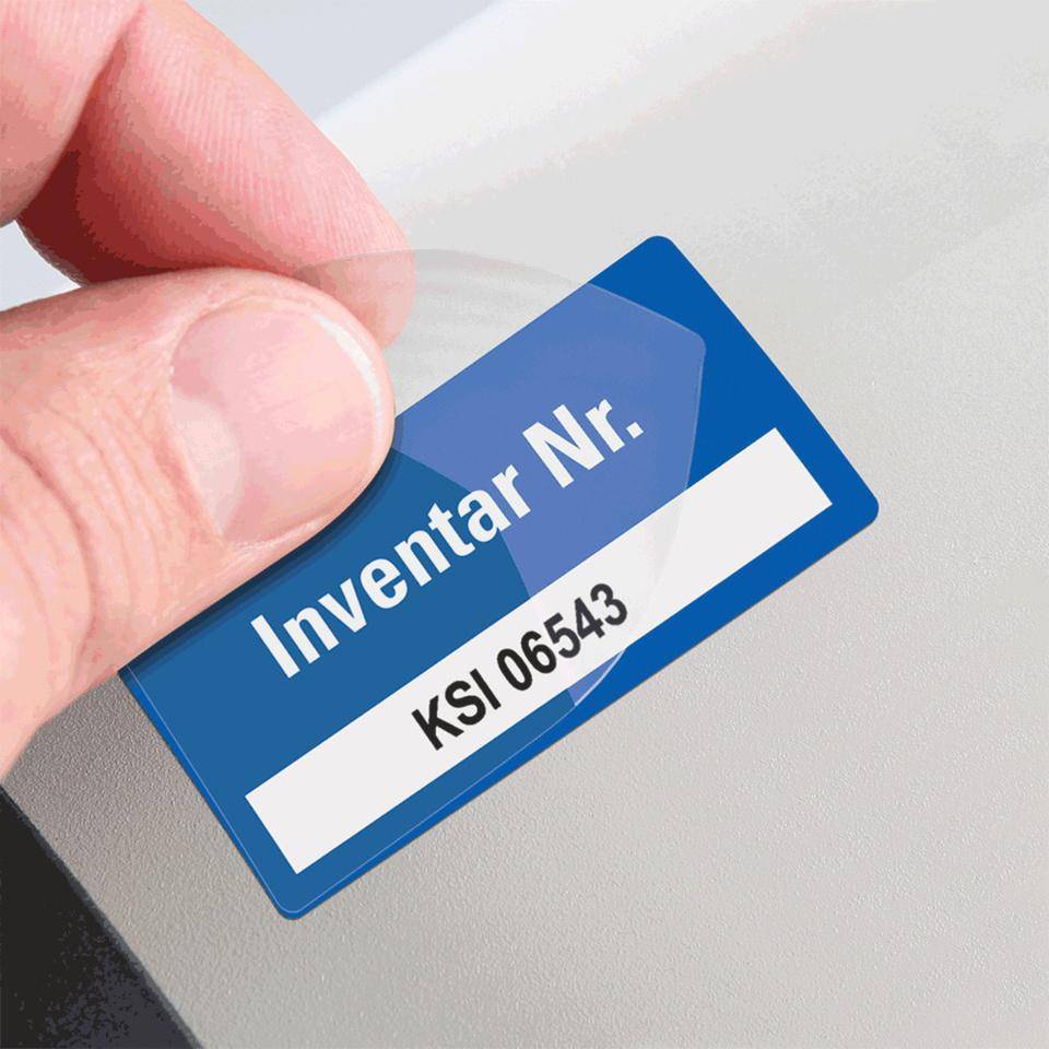 Schutzlaminat für Inventaretiketten, transparent, Folie, 40x20mm, 16/Bogen-0