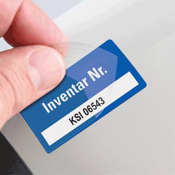 Schutzlaminat für Inventaretiketten, transparent, Folie, 50x25mm, 9/Bogen