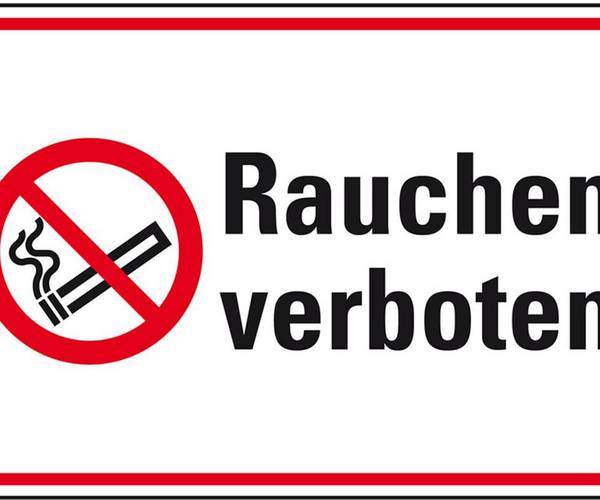 Verbots-Kombischild Rauchen verboten, Kunststoff, 400x300mm