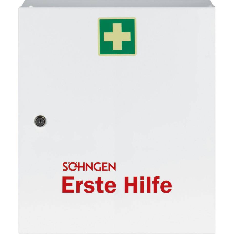SÖHNGEN® Verbandschrank Paris, ohne Füllung, 1-türig, weiß, Stahlblech, 402x462x112mm-0