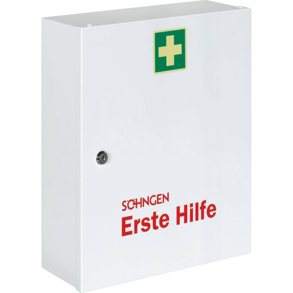 SÖHNGEN® Verbandschrank Paris, ohne Füllung, 1-türig, weiß, Stahlblech, 402x462x112mm-1