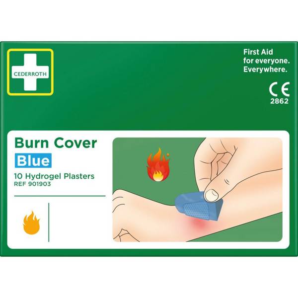 CEDERROTH Pflaster Burn Cover, farblich detektierbar, 74x45mm, 10/VE