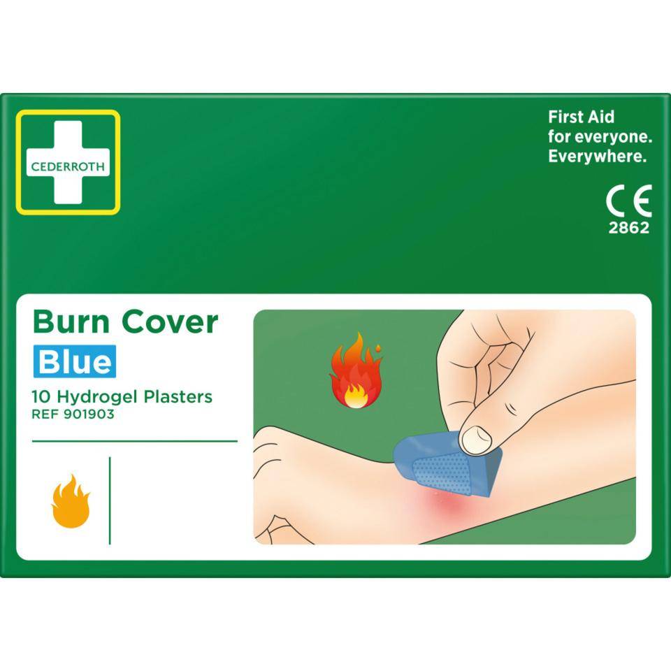 CEDERROTH Pflaster Burn Cover, farblich detektierbar, 74x45mm, 10/VE-0