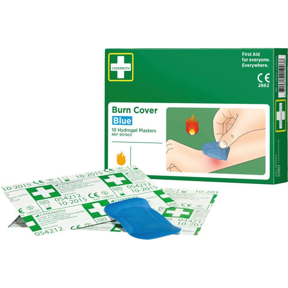 CEDERROTH Pflaster Burn Cover, farblich detektierbar, 74x45mm, 10/VE-1