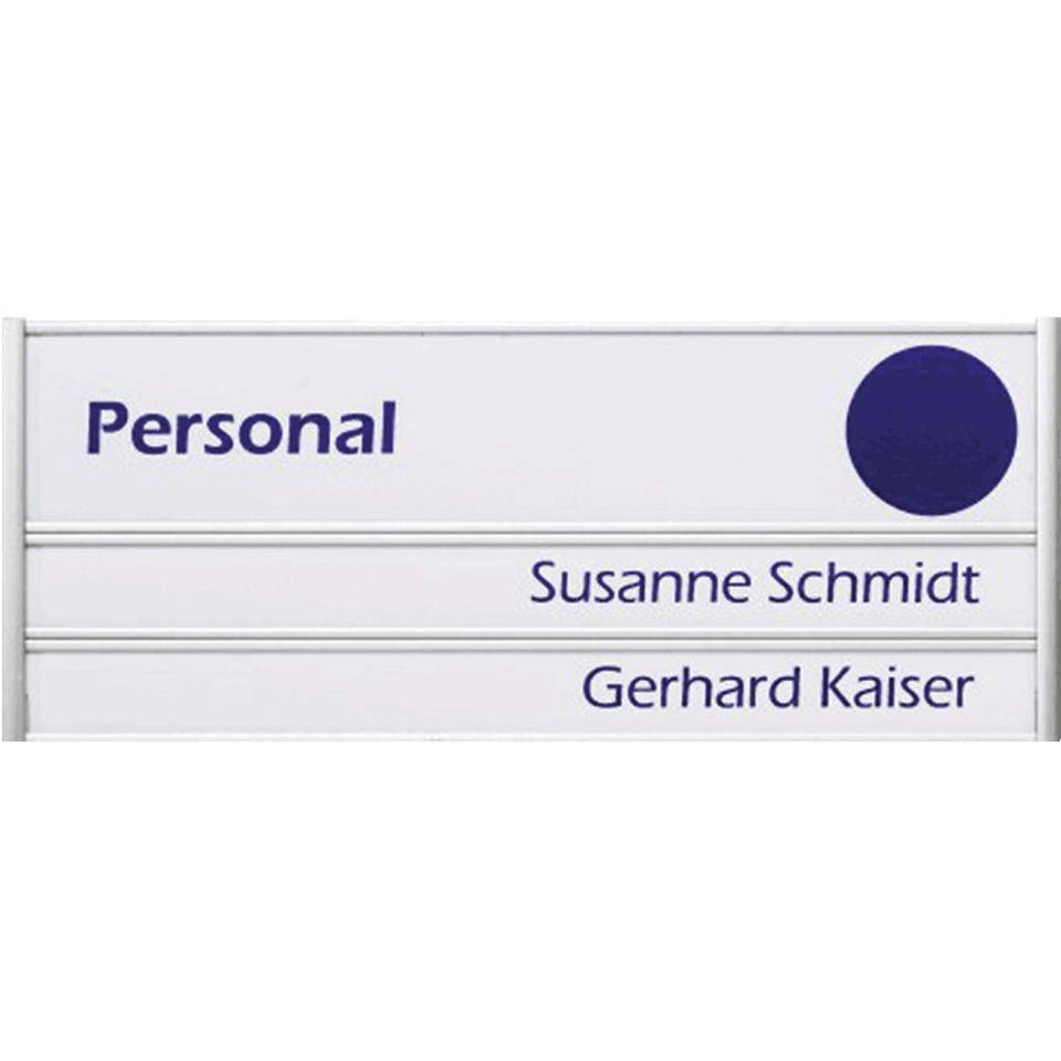 Türschild Silver, 1 Titelfeld/2 Namensfelder, Aluminium, eloxiert, 180x72mm-1