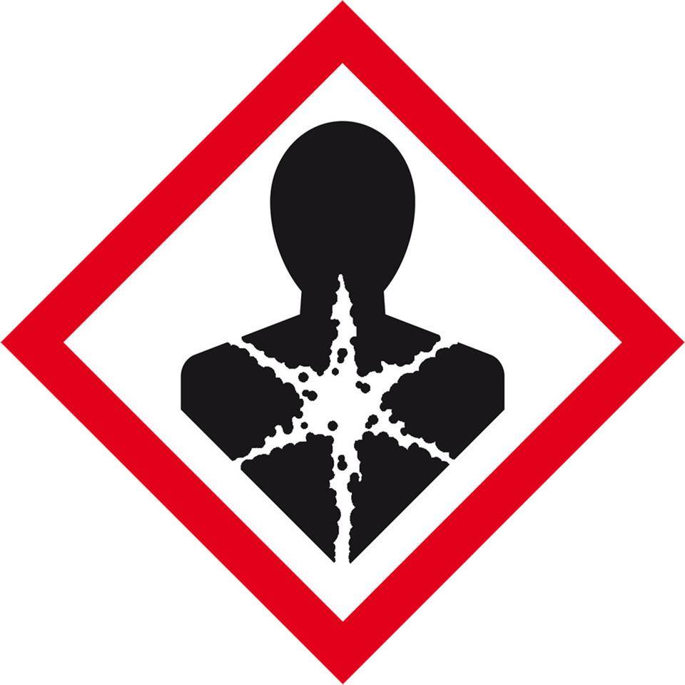 Gefahrensymbol Gesundheitsgefahr GHS 08, Folie mit Polyesterlam., 105x105mm, 2/Bogen, GHS-Verordnung-0