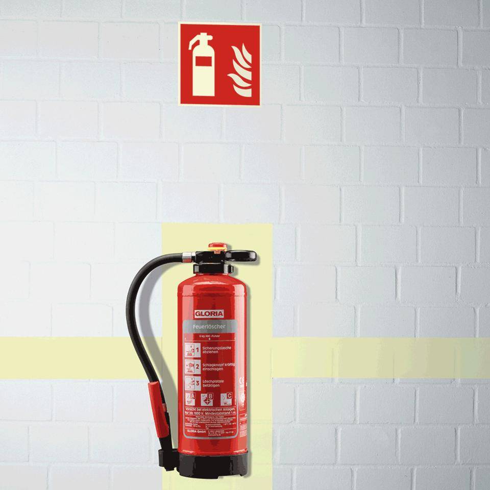PERMALIGHT® power langnachleuchtend Hinterlegung für Feuerlöscher, Kunststoff, 500x800mm-2
