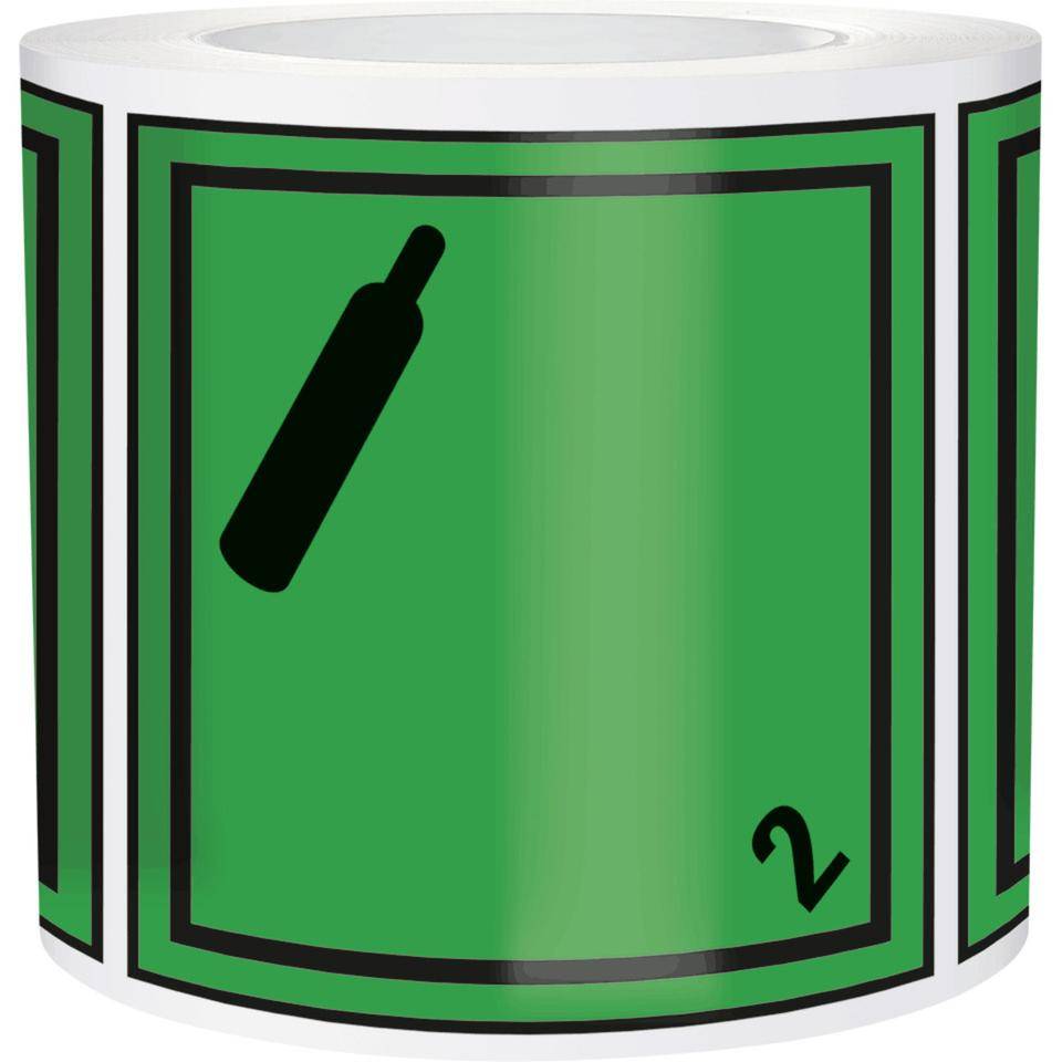 Verpackungskennzeichen Kl.2.2 Nicht entfl..., Haftpapier, permanent, 100x100mm, 1000/Rolle, IMDG-Code, GGVSEB, ADR, IATA-1