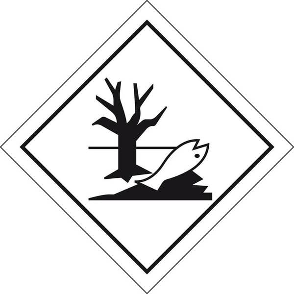 Verpackungskennzeichen Umweltgefährdende Stoffe, Folie, seewasserbeständig, 115x115mm, 500/Rolle, IMDG-Code, GGVSEB, ADR