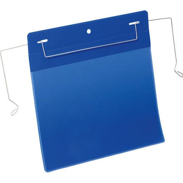 DURABLE Dokumententasche, mit Drahtbügel, blau/tranparent, A5, Querformat, 50/VE