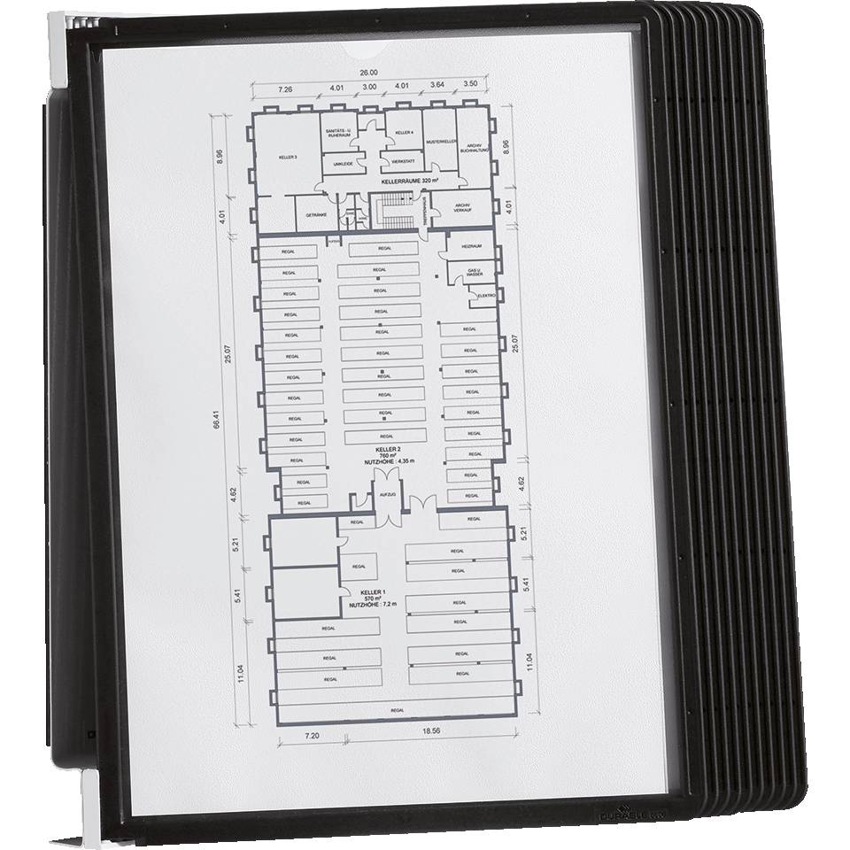 DURABLE SichttafelwandhalterVarioMagnetWall 10 Sichtt. schw-0