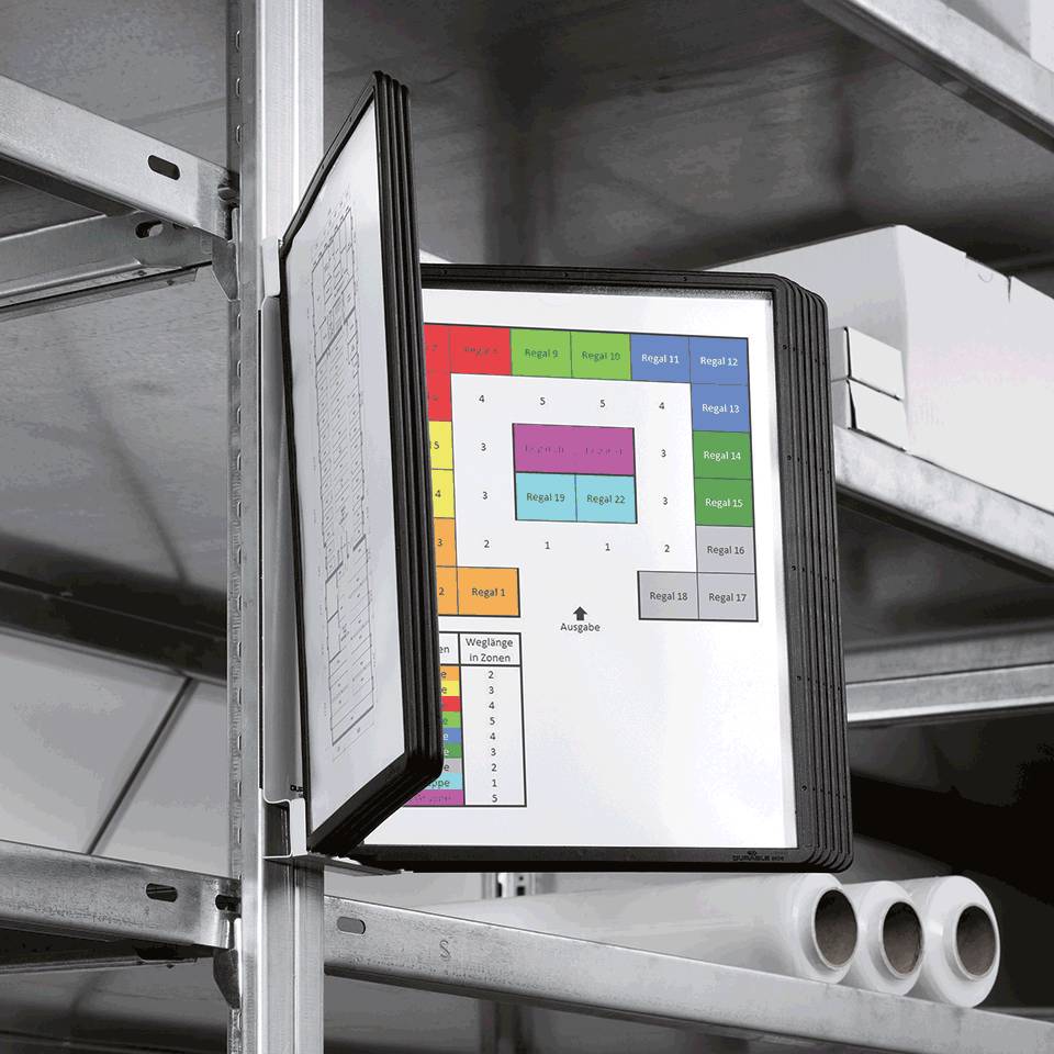 DURABLE SichttafelwandhalterVarioMagnetWall 10 Sichtt. schw-2