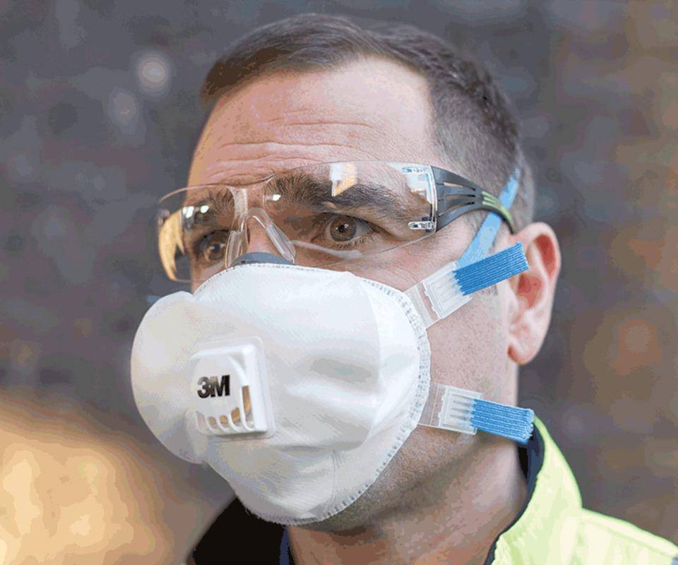 3M™ filtrierende Halb-/Feinstaubmaske 8825+ FFP2R D, mit Ausatemventil, 5/VE-1