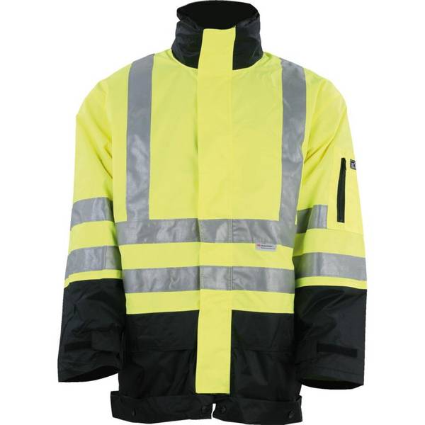 Warnschutzparka Santorini, separat tragbare Innenjacke, neongelb/schwarz, Größe S