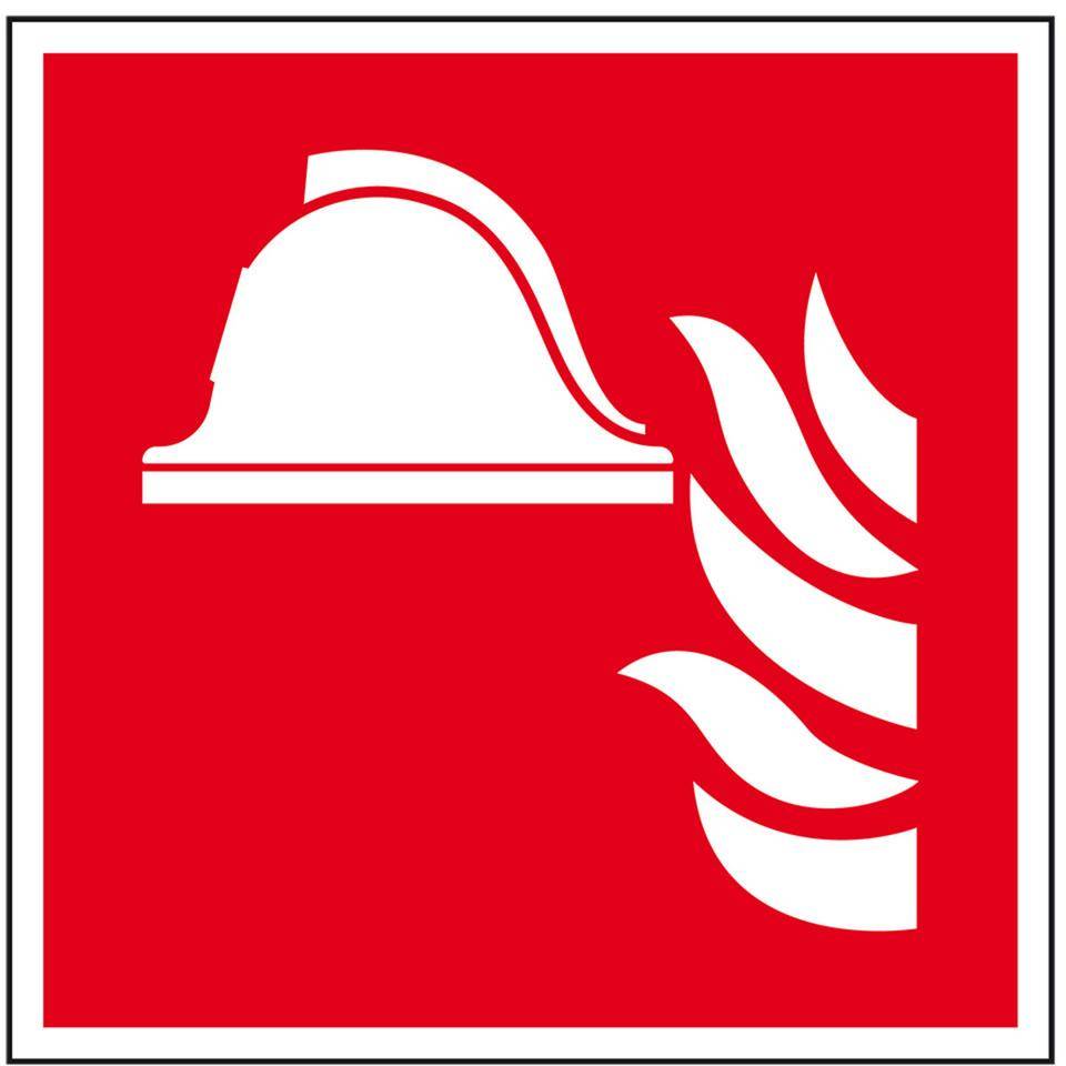 Brandschutzzeichen Brandbekämpfung, Kunststoff, 200x200mm, ASR A1.3, DIN EN ISO 7010 F004-0