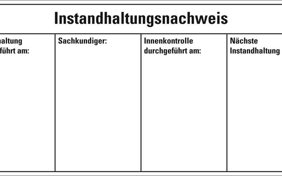 Instandhaltungsnachweis Feuerlöscher, DIN 14406-4, Folie, ablösbar, 120x60mm, 4/Bogen-0