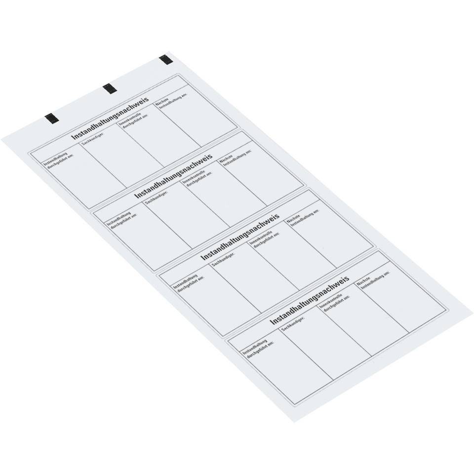 Instandhaltungsnachweis Feuerlöscher, DIN 14406-4, Folie, ablösbar, 120x60mm, 4/Bogen-1