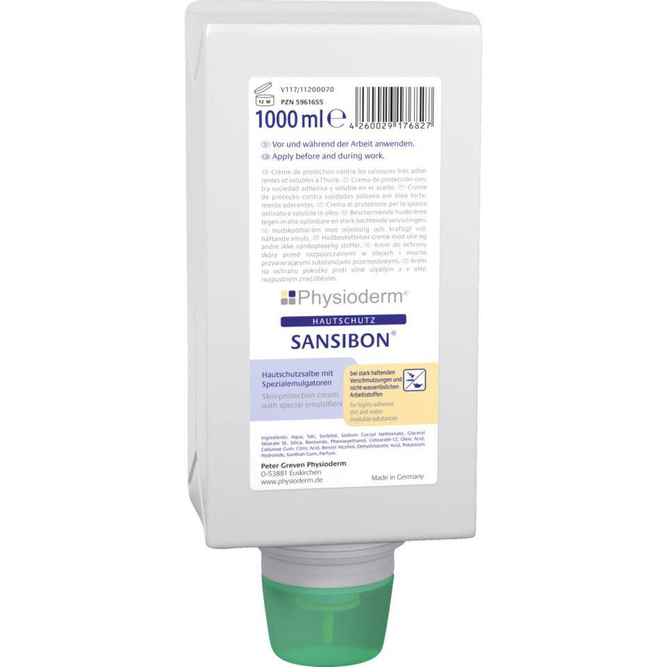 Physioderm® Hautschutzcreme SANSIBON®, silikonfrei, 1000ml/Varioflasche-0