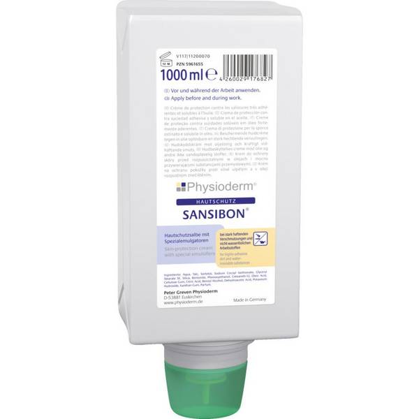 Physioderm® Hautschutzcreme SANSIBON®, silikonfrei, 1000ml/Varioflasche