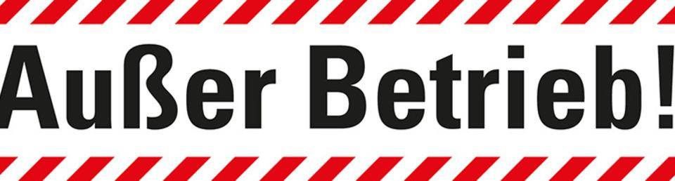 Wartungsaufkleber Außer Betrieb!, Folie, selbstklebend, 70x15mm,10/Bogen-0