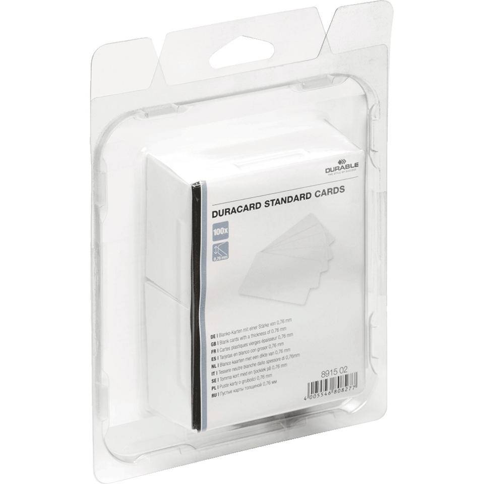 Ausweiskarten, zur Bedruckung durch den Duracard ID 300, 53, 98x85, 60mm, 100/VE-1