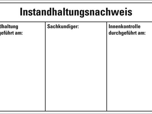 Instandhaltungsnachweis Feuerlöscher, DIN 14406-4, Folie, ablösbar, 100x60mm, 4/Bogen