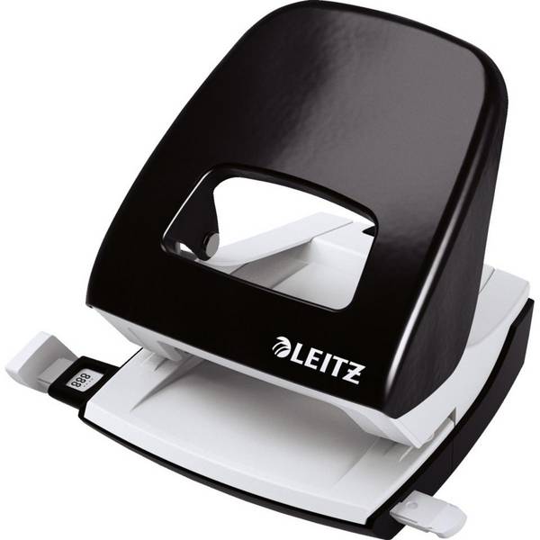 LEITZ Bürolocher New NeXXt, mit ergonomischer Griffmulde, schwarz, 107x100mm