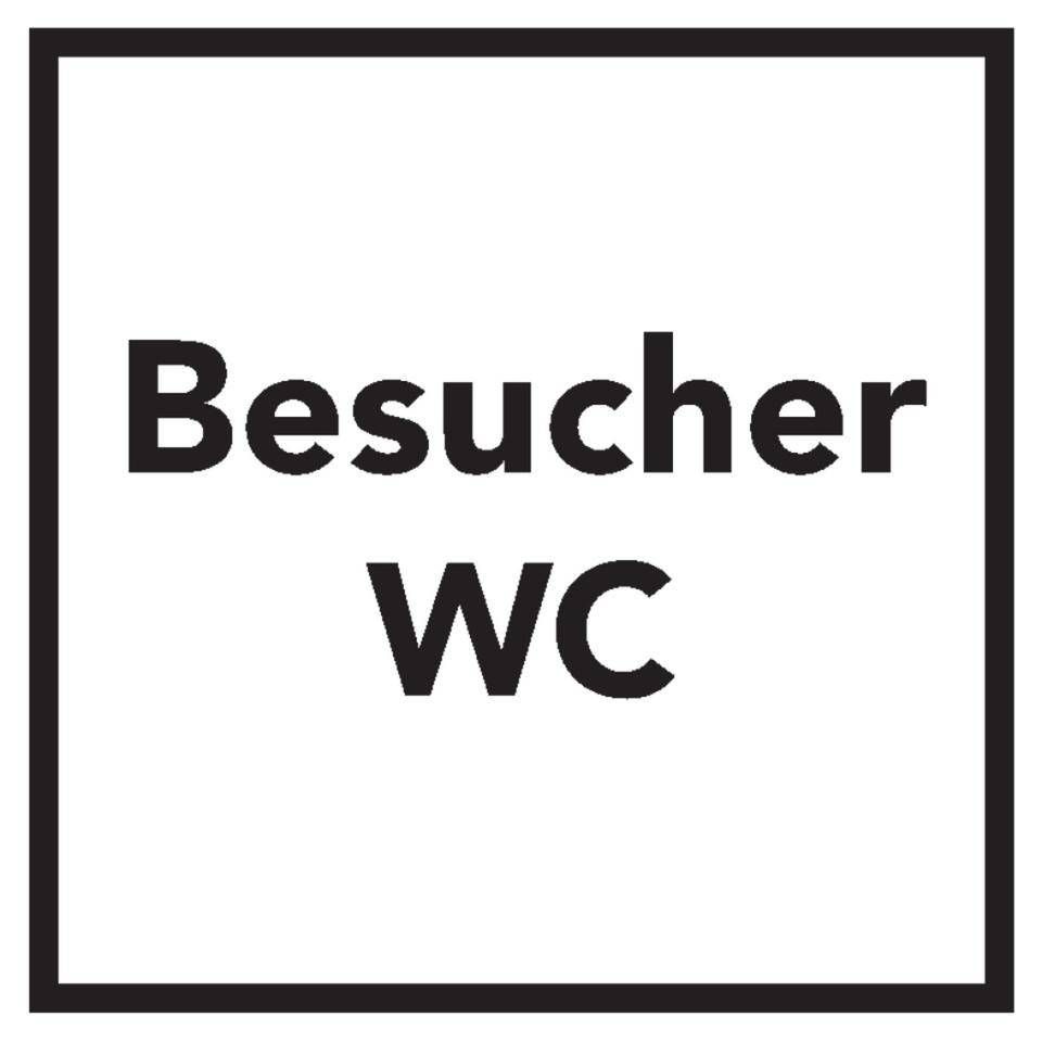 Türschild Besucher-WC, Folie, selbstklebend, 150x150mm-0